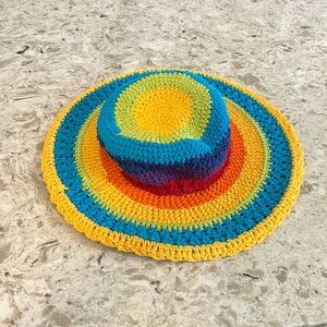 Knit Rainbow Sun Hat